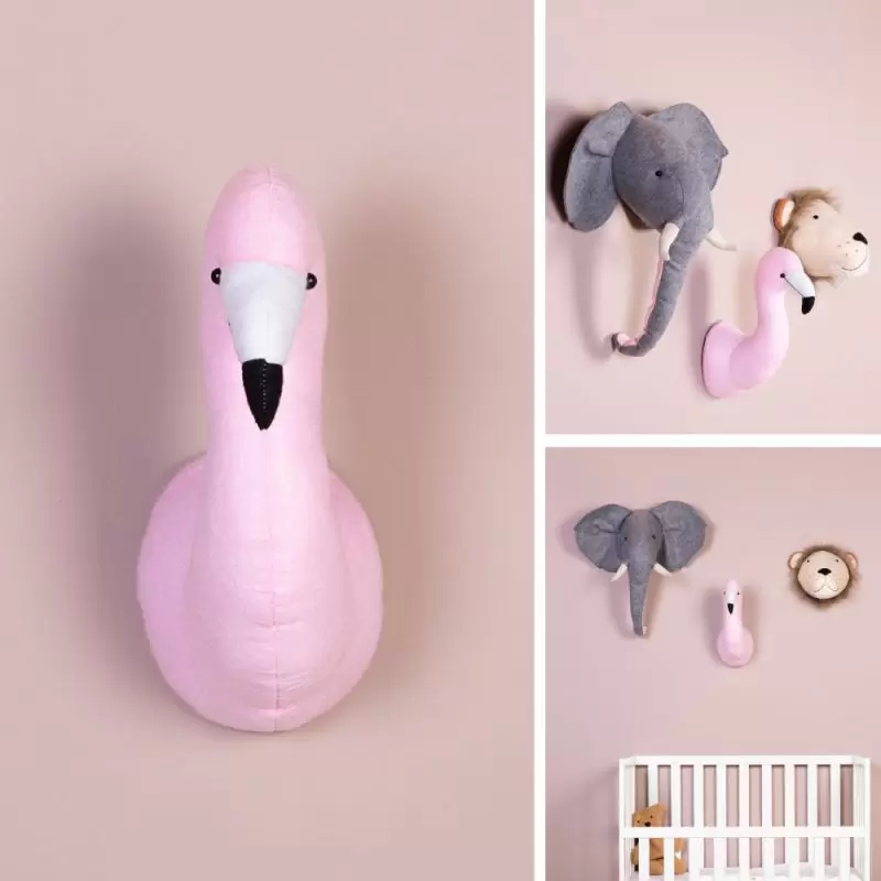 Decoratiune perete Childhome 15x28x36 cm, Flamingo [2]