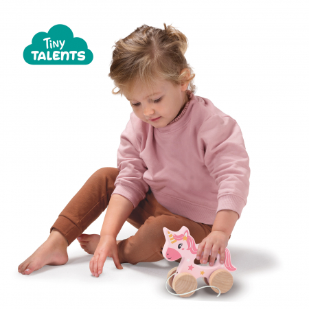 Jucarie din lemn copii - Unicorn 2 in 1, impinge si trage [3]