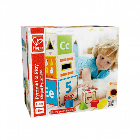 JOCURI EDUCATIVE - Jucarie din lemn - Piramida de stiviut creativa