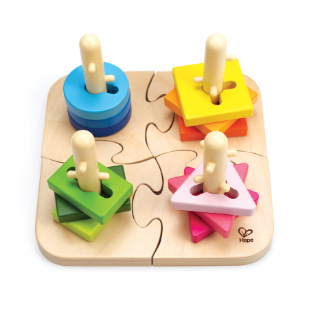 Jucarii de Sortare - Jucarie din lemn - Puzzle creativ cu forme