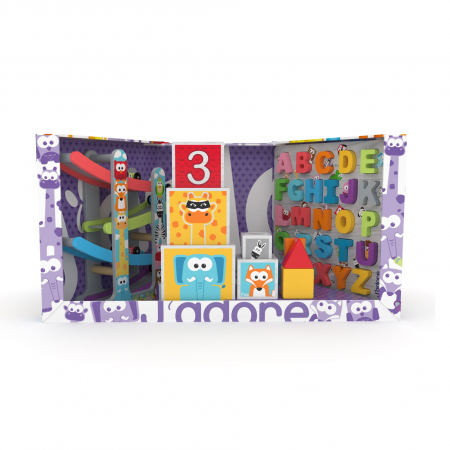 Puzzle - Jucarie din lemn - Set 3 jucarii J'adore mov