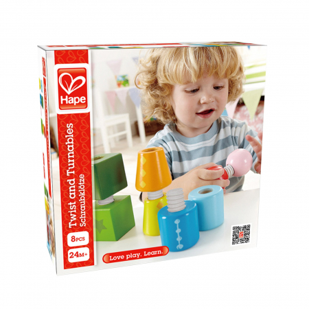 JOCURI EDUCATIVE - Jucarie din lemn - Set constructie prin insurubare