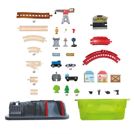 Jucarie din lemn - Set tren constructii (50 piese) [3]