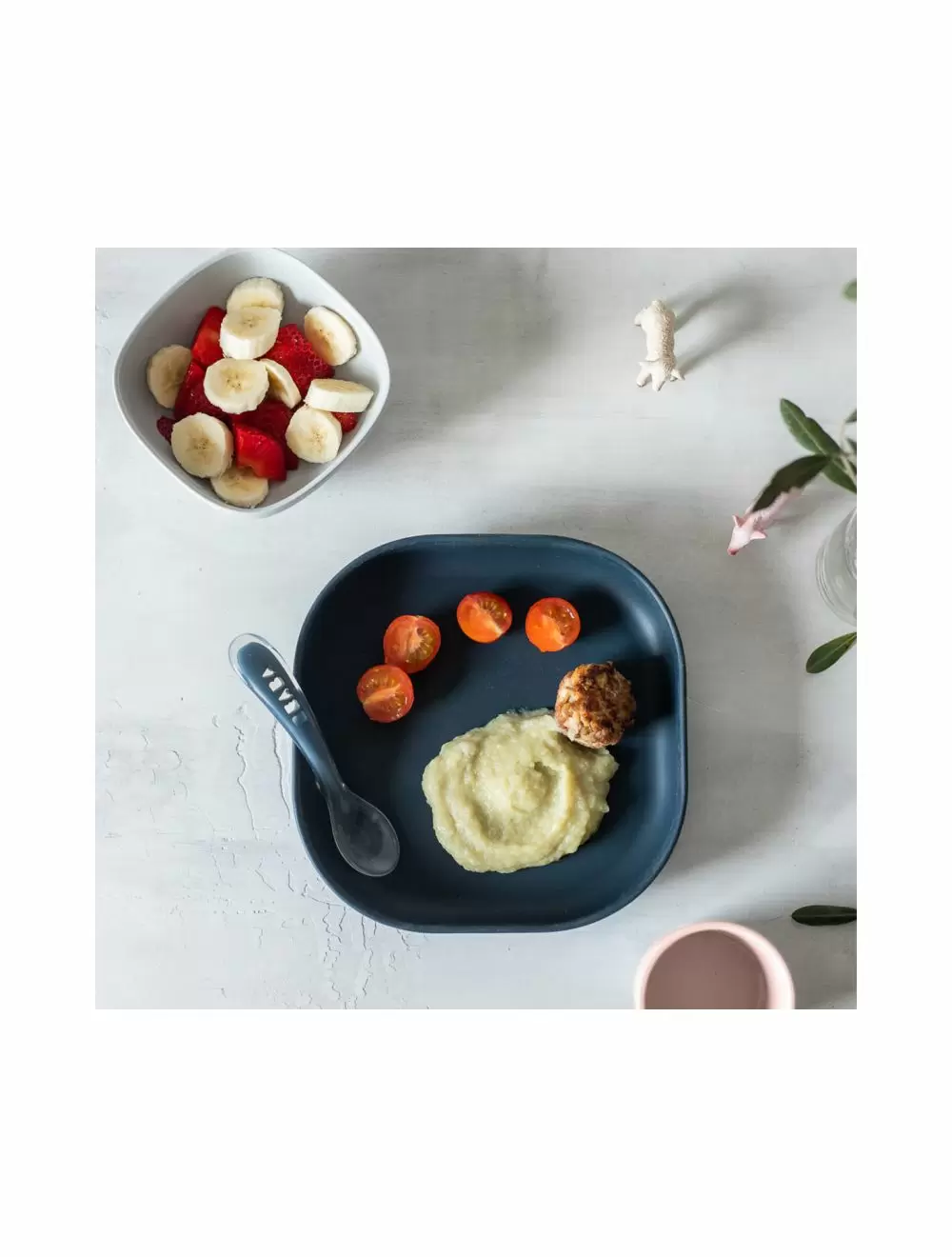 Set de masa silicon Beaba 4 piese Night Blue [3]
