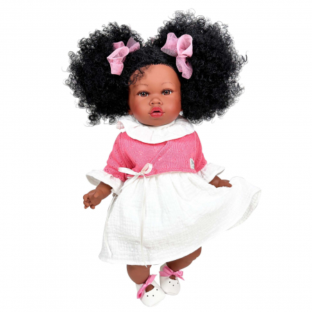 PAPUSI - Papusa Nines D'Onil, Addis Bailarina, cu sunete, Afro, cu miros de vanilie, 45 cm