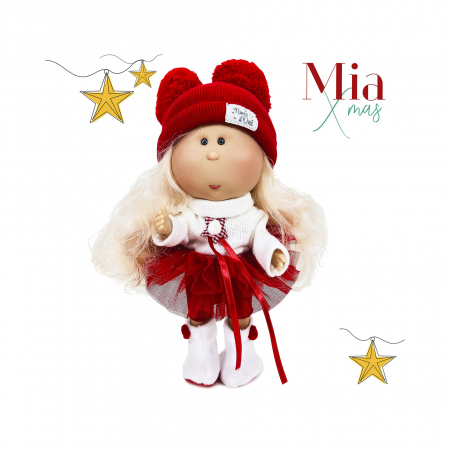 PAPUSI - Papusa Nines D'Onil, Mia Craciun, cu parul blond, cu miros de vanilie, 30 cm