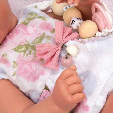 Papusa Reborn bebelus realist Arias Inna 38 cm White -Pink [2]