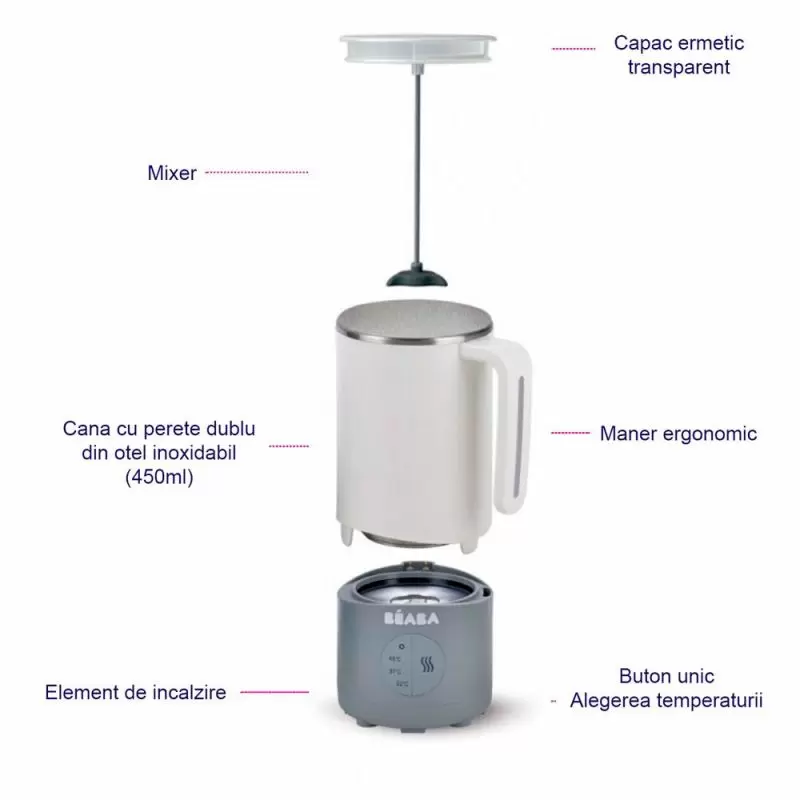 Preparator lapte Beaba Milk Prep White/Grey [1]