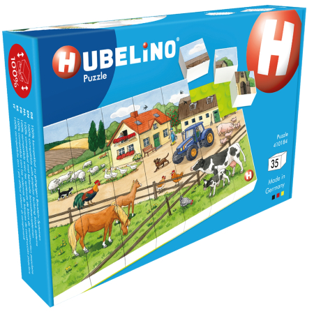 Puzzle - Puzzle Ferma de animale Hubelino (35 piese)