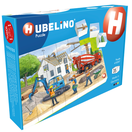 Puzzle - Puzzle Pe santier in constructii Hubelino (35 piese)