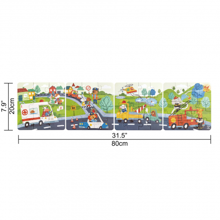 Puzzle pentru copii Vehicule de salvare (4 in 1) si joc storytelling [2]