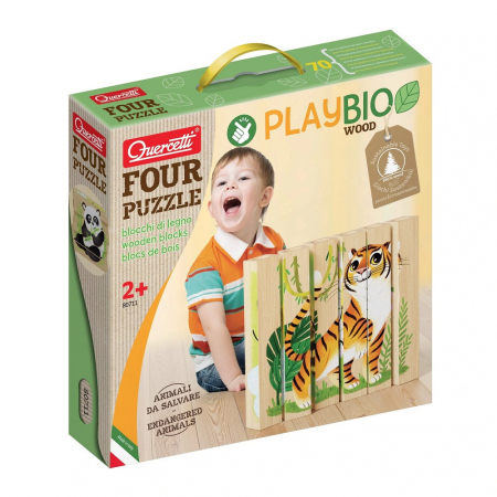 JUCARII & JOCURI - Quercetti Four Puzzle Animale Salbatice Bio