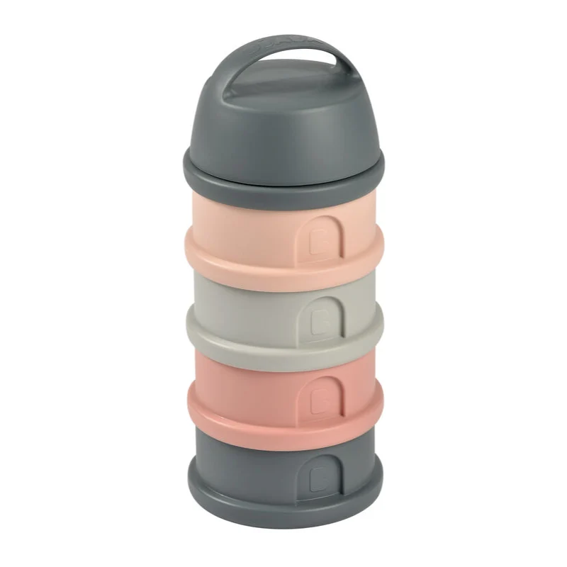 RECIPIENTE DE STOCARE - Recipient lapte praf 4 compartimente Beaba Mineral Grey/Pink