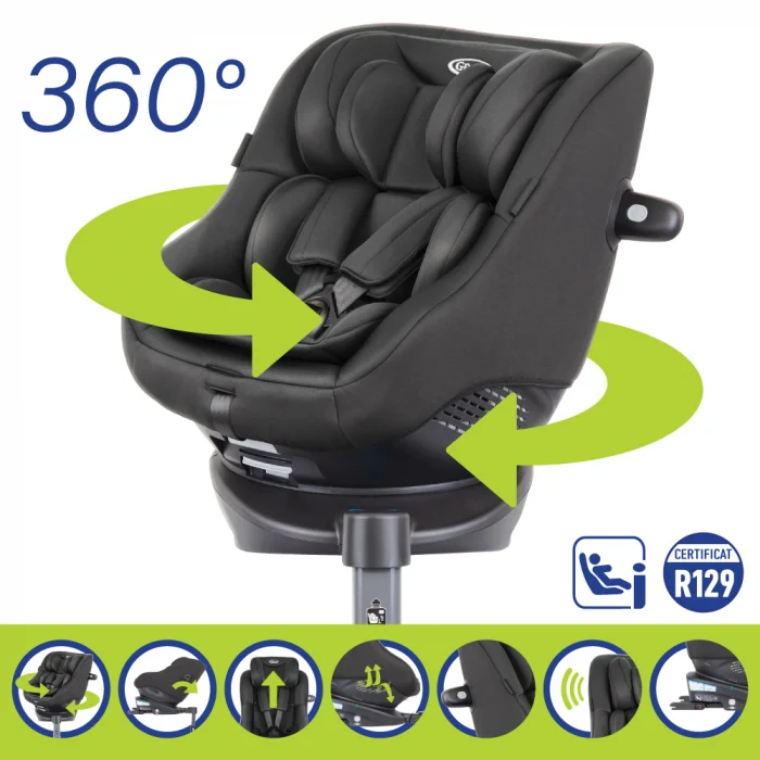 Scaun auto Graco rotativ 360 Turn2Me i-Size Midnight [7]