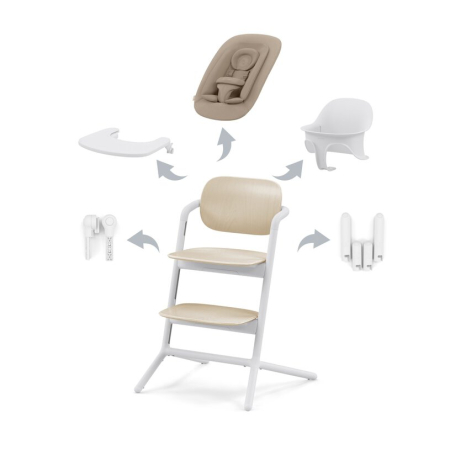 CYBEX - Scaun de masa pentru copii Cybex LEMO 4 în 1 Sand White