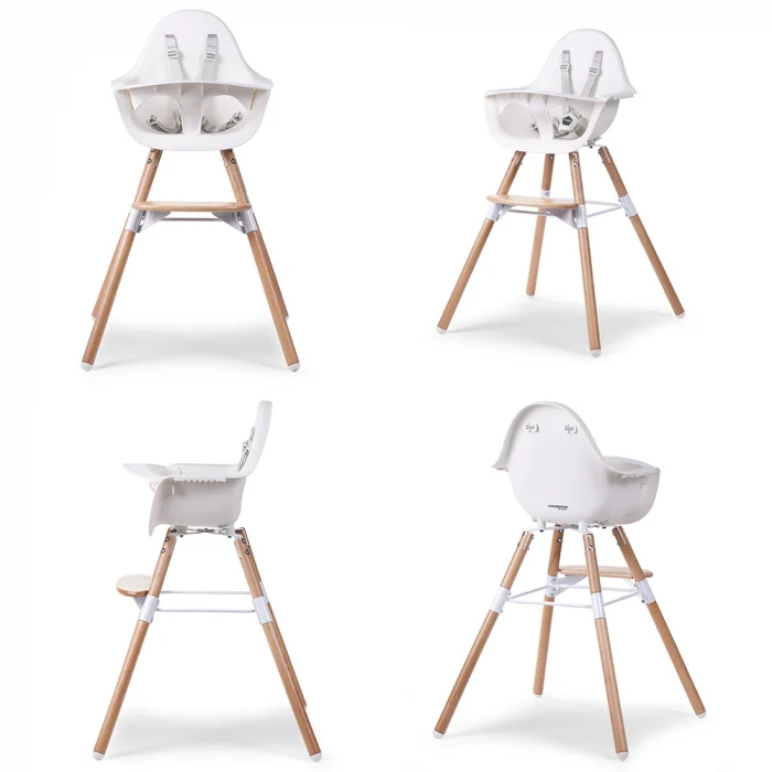 Scaun de masa reglabil in inaltime Childhome Evolu 2 Natural/Alb [1]