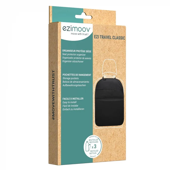 Accesorii scaune auto - Protectie spatar cu organiser Ezimoov Travel Classic, Eco friendly
