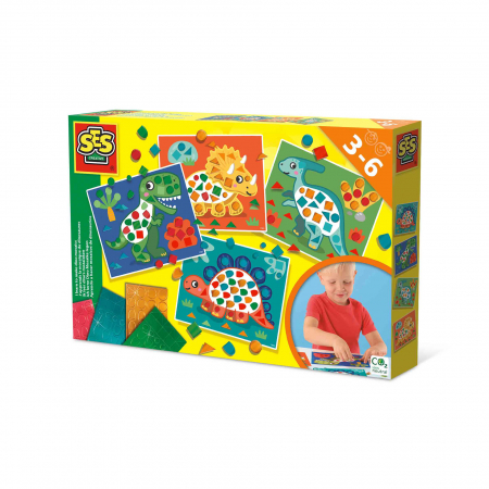 Arts and Crafts - Set creativ copii - Invat sa creez tablouri cu mozaic, dinozauri