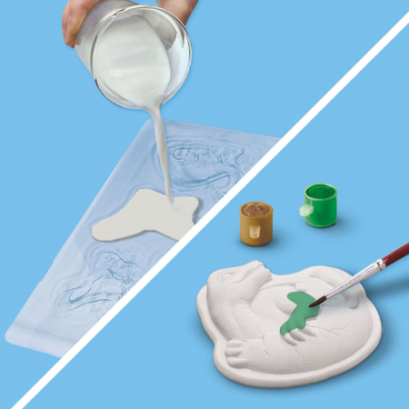 Set creativ pentru copii cu mulaj si pictura - Dinozauri 2 in 1, razuire [4]