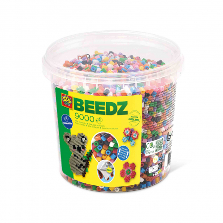Arts and Crafts - Set margele de calcat culori mixte Beedz de copii, in galeata 9000 bucati
