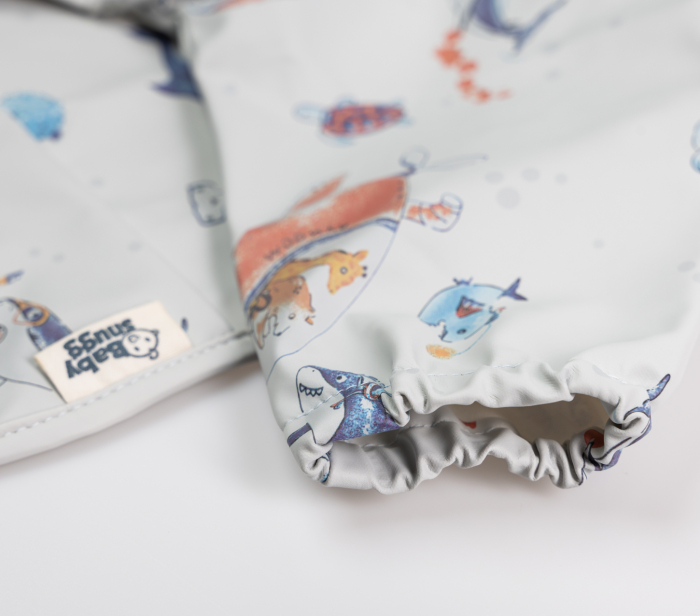 Baveta impermeabila cu maneci lungi BabySnugg, 6-36 luni, Blue Ocean [3]