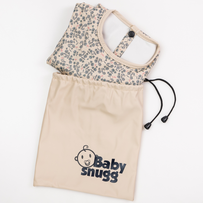 Baveta impermeabila cu maneci lungi BabySnugg, 6-36 luni, Flowers [4]