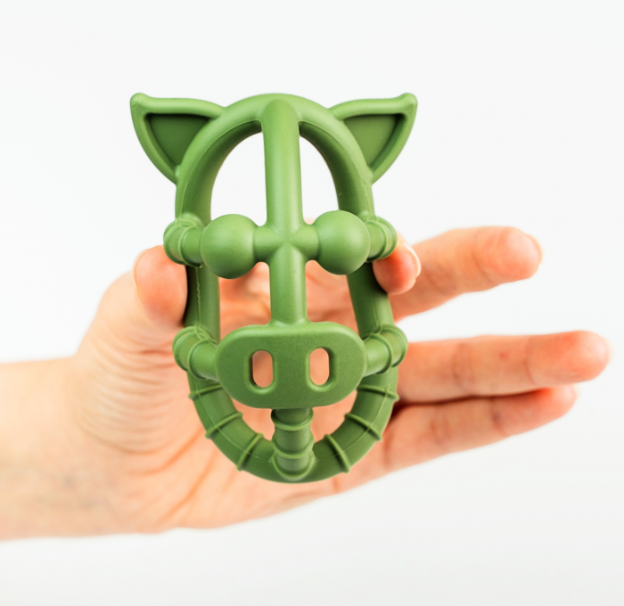 Jucarie Dentitie din Silicon BabySnugg, Porcusor Verde [2]