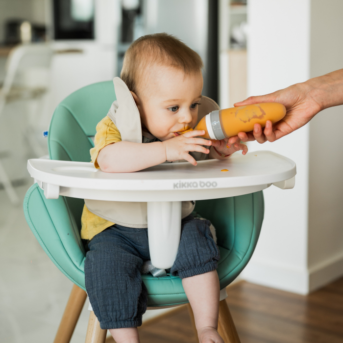 Lingurita de silicon cu rezervor Babysnugg, Fara BPA, Portabila, Albastra [3]