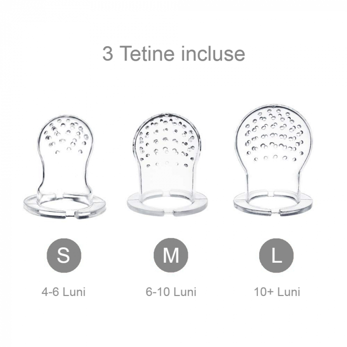 Suzeta pentru fructe si legume cu 3 tetine, fara BPA, Caramel [4]