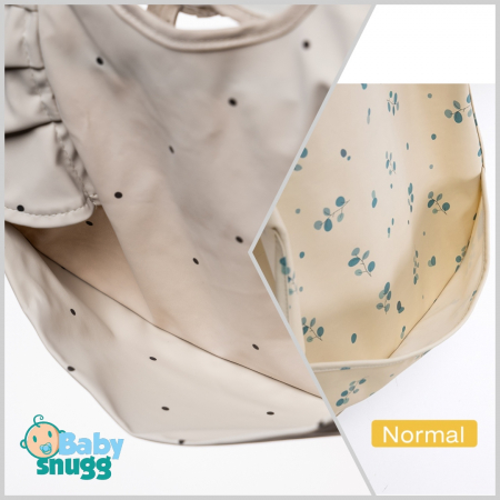 Baveta impermeabila BabySnugg, 6-24 luni, Grey Dots [2]
