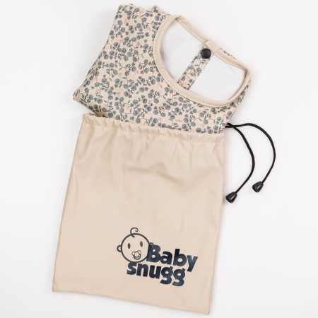 Baveta impermeabila cu maneci lungi BabySnugg, 6-36 luni, Flowers [3]