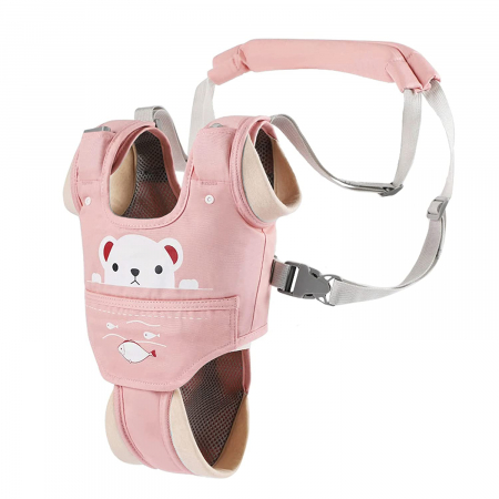 Ham bebe premergător ergonomic cu suport tip chilot detașabil - Roz [3]