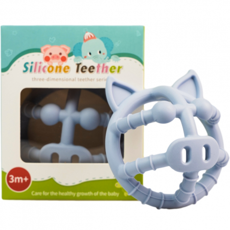 Jucarii dentitie - Jucarie Dentitie din Silicon BabySnugg, Porcusor Albastru