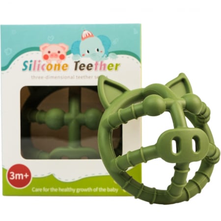 Jucarii dentitie - Jucarie Dentitie din Silicon BabySnugg, Porcusor Verde