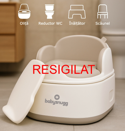 Olite si reductoare WC - PRODUS RESIGILAT - Olita multifunctionala 4 in 1 pentru copii – Reductor WC, Inaltator, Scaun, Recipient detasabil, Perna moale, Spatar ergonomic, Anti-alunecare, Anti-stropire, Capac inclus - Babysnu