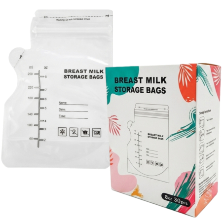 Accesorii alaptare - Pungi colectare lapte matern Babysnugg, 30 buc, presterilizate, fara BPA, sigilare dubla, anti-scurgere, 250 ml