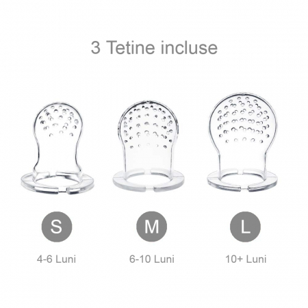 Suzeta pentru fructe si legume cu 3 tetine, fara BPA, Caramel [3]