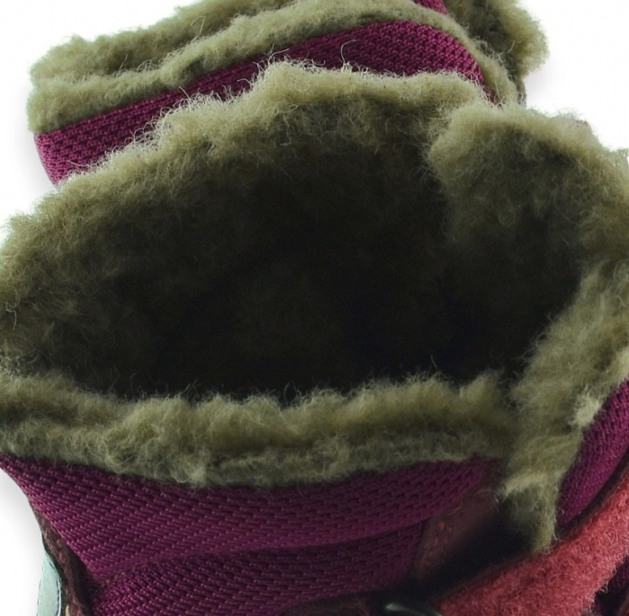 Cizme de zăpadă înalte pentru fete  Froddo Linz Wool Tex  din piele de culoare vișinie [8]