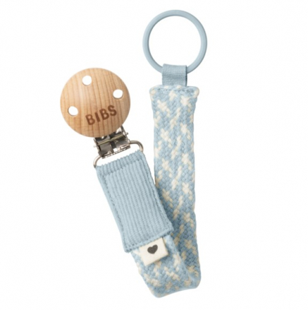 Suzete & Accesorii - Bibs - Lantisor clip pentru suzeta, Baby Blue/Ivory