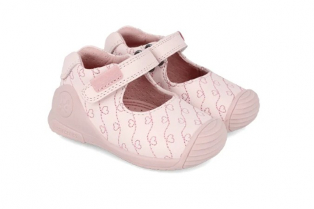 Primii pasi - Pantofi copii fete din piele Biomecanics, Roz - 241100-A779
