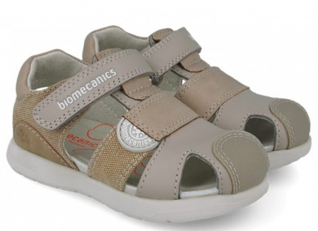 Primii pasi - Sandale Biomecanics 252214-B208 Nobuck Taupe