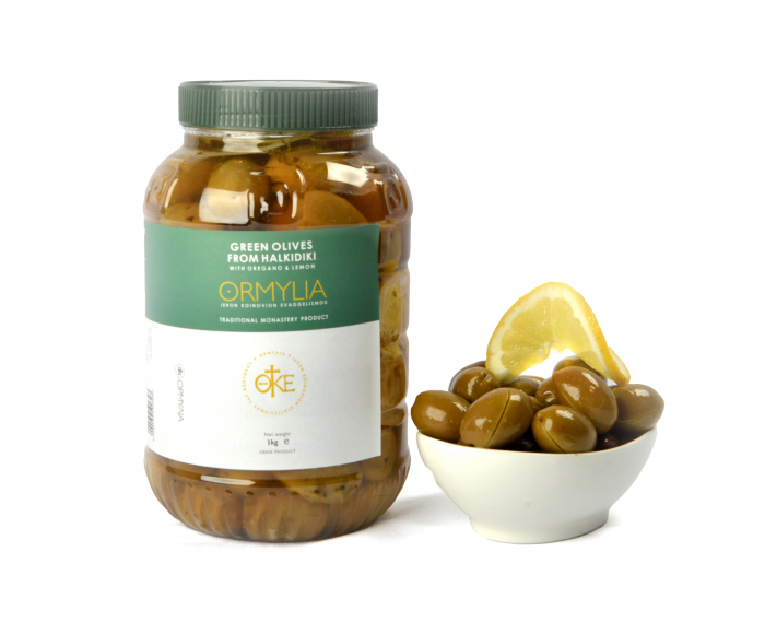Masline Verzi Cu Lamaie și Oregano Pet 1Kg [1]
