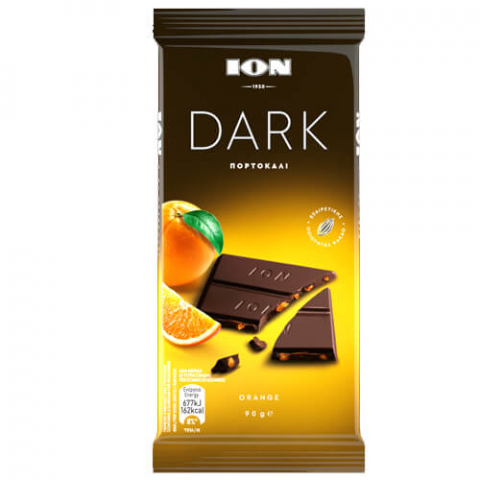 Produse Vegane - Ciocolata Neagră Cu Portocale Ion 90 Gr