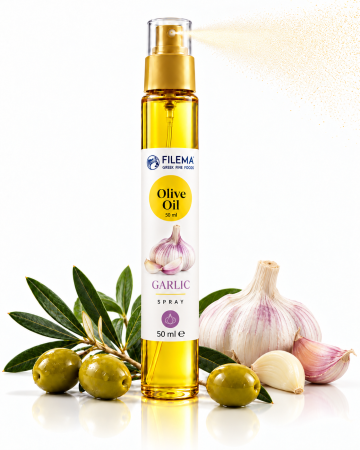 Ulei de Masline - Ulei de masline aromat(usturoi) cu pulverizator 50 Ml