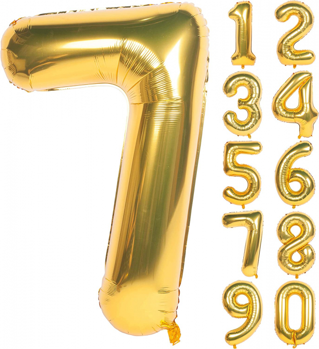 Balon Folie Cifra 7 Auriu 86cm cu Heliu [1]