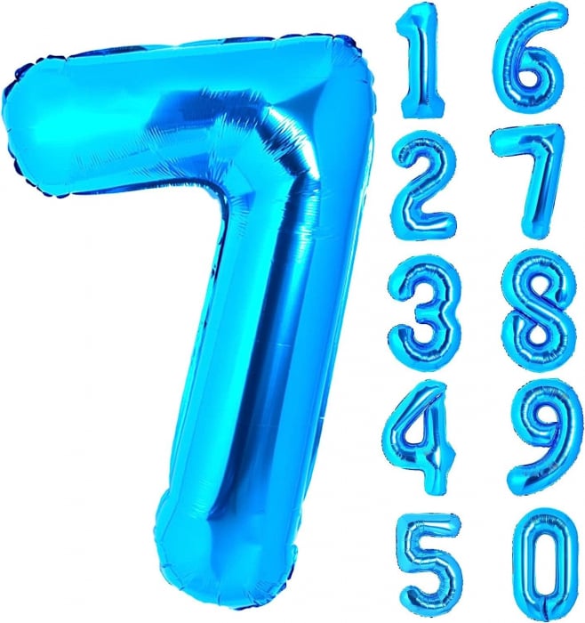 Balon Folie Cifra 7 Albastru 86cm cu Heliu [1]