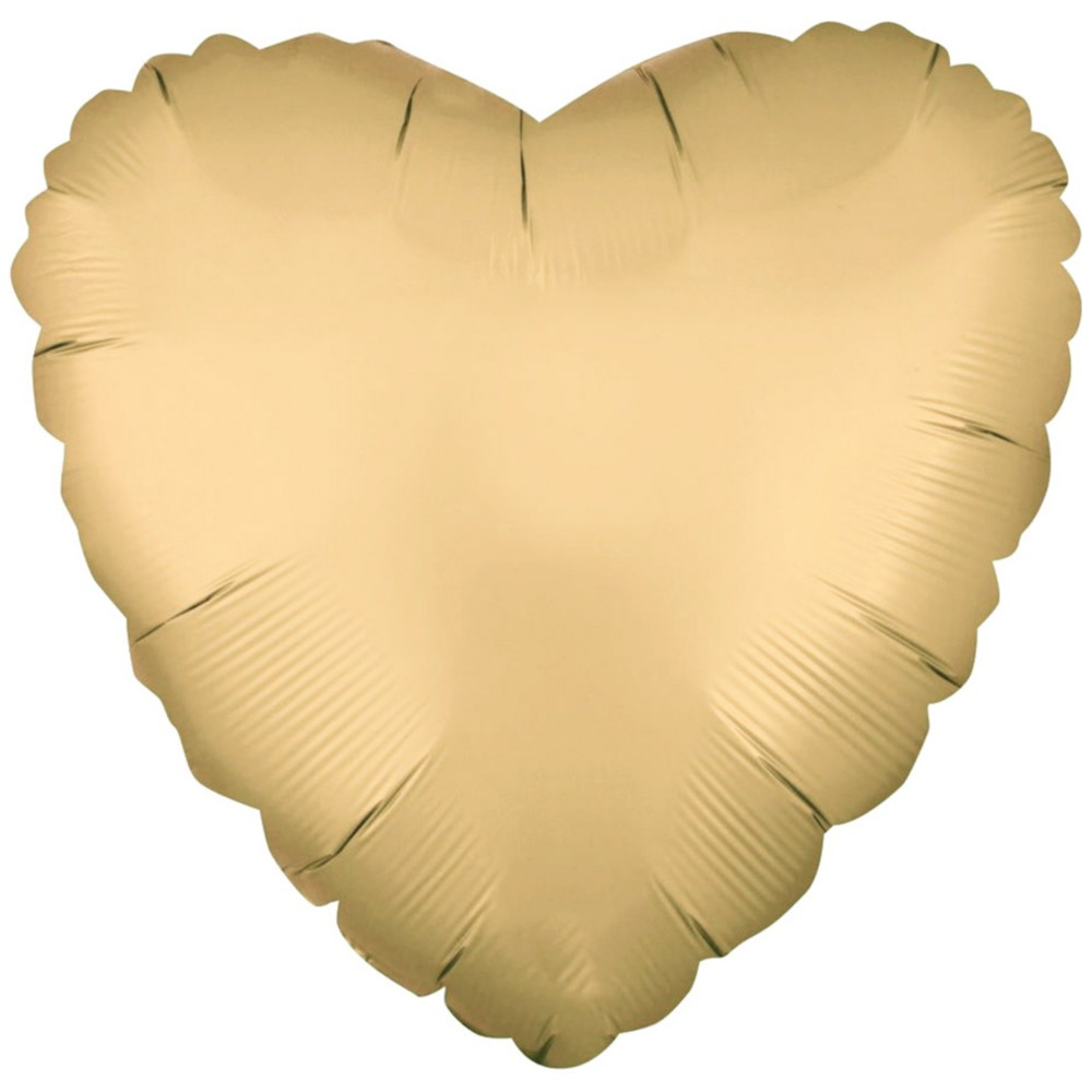 Balon Folie Inimă Aurie Satin 45cm cu Heliu [1]