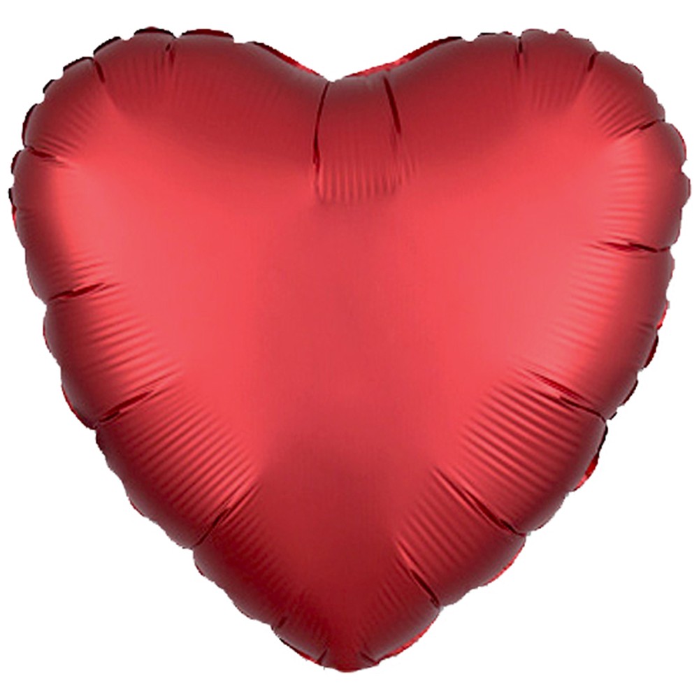 Balon Folie Inimă Roșie Satin 45cm cu Heliu [1]