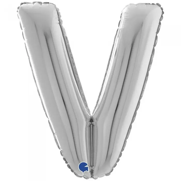 Balon Folie Litera V Argintiu 66 cm [1]