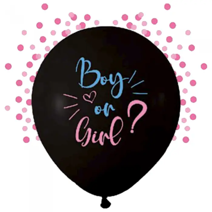 Balon Latex 45cm Gender Reveal Print 'Boy or Girl' – Fetita [1]